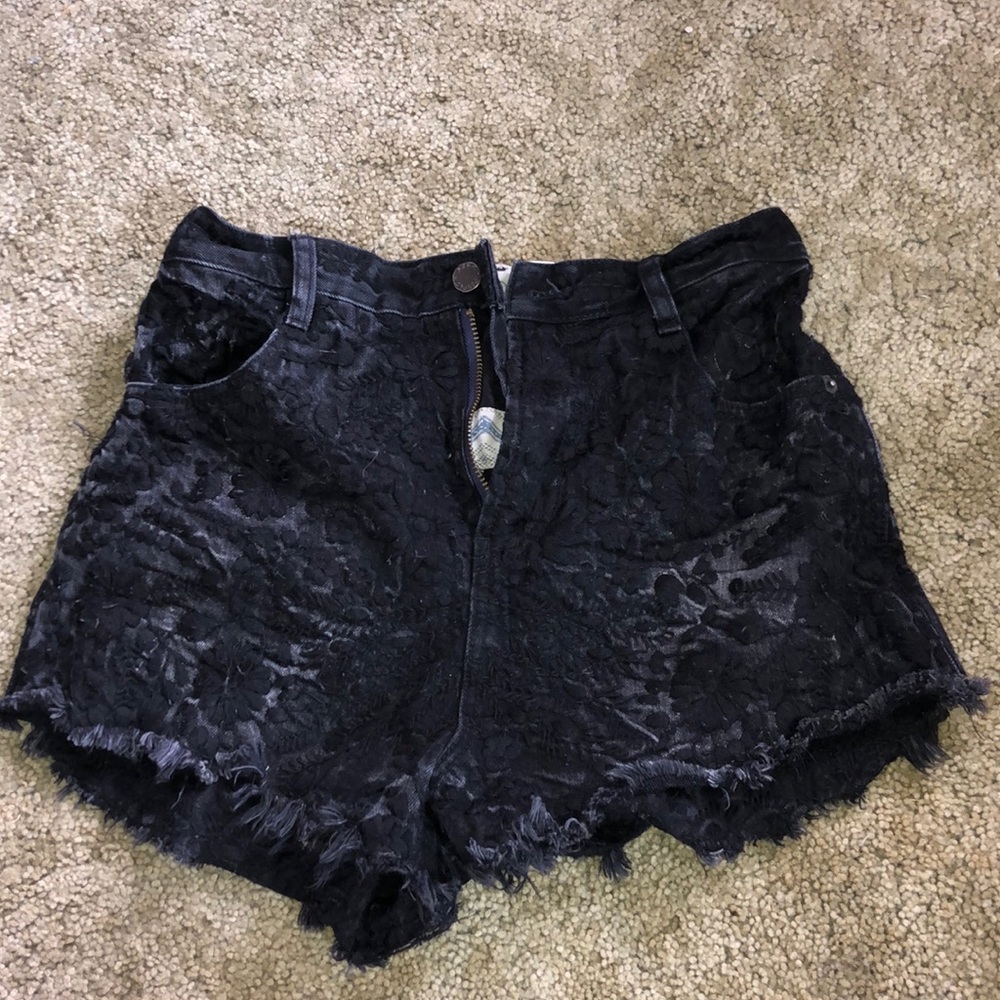 Free people embroidered cutoffs